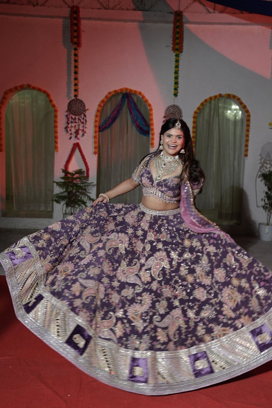 Anchal Bhatt performing at an open-air festive night